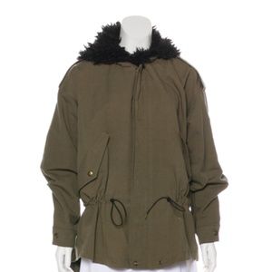 Vintage Smythe Fur Cargo Hood Military jacket